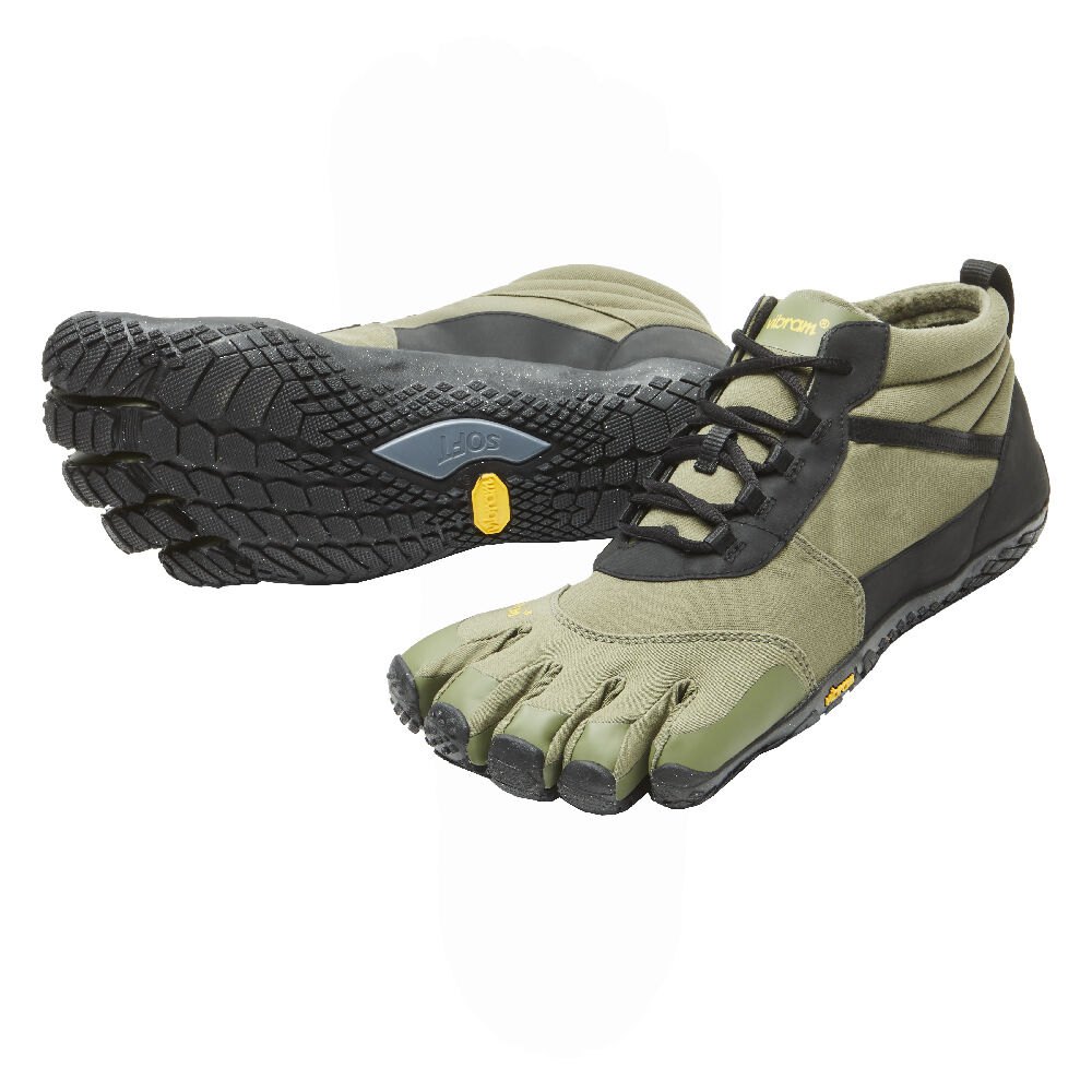 Vibram Five Fingers Mens Barefoot Shoes - Olive - V-Trek Insulated - 54182-PIJZ